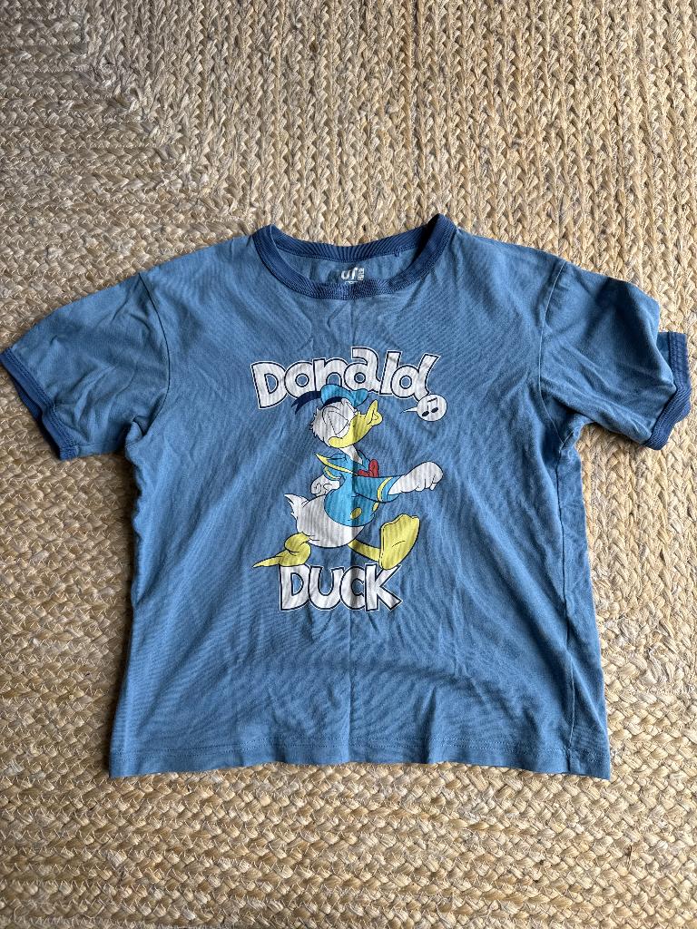 t-shirt maat 134 Donald Duck, Gebruikt, Jongen of Meisje, Ophalen of Verzenden, Uniqlo