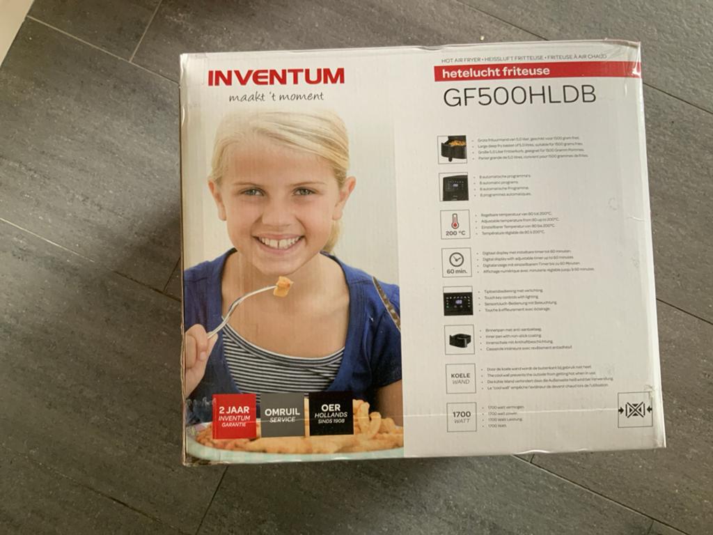 Inventum GF500HLDB Heteluchtfriteuse - Nieuw in doos, Witgoed en Apparatuur, Frituurpannen, 4 liter of meer, Ophalen of Verzenden