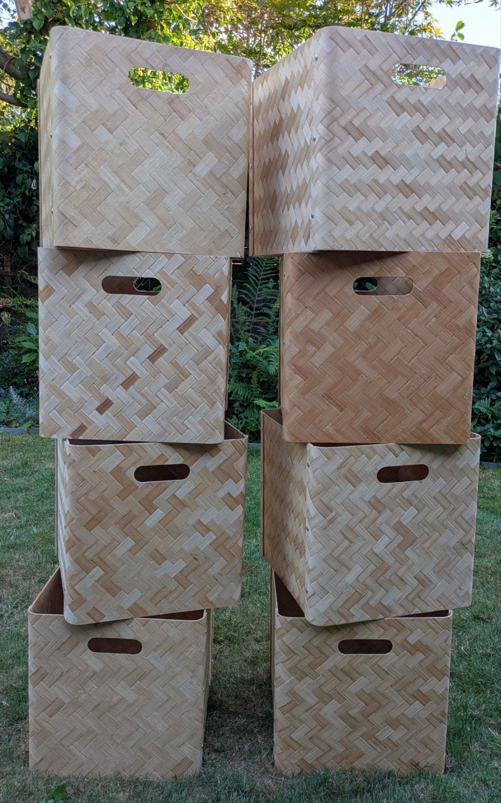 8x IKEA Bullig bamboe manden - Opbergers, Ophalen, Overige materialen, Minder dan 50 cm, Minder dan 50 cm