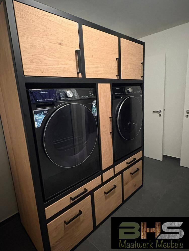 Wasmachinekast Almere - volledig op maat leverbaar!, BHS Maatwerk Meubels, Met deur(en), Info@bhs-maatwerkmeubels.nl, 200 cm of meer