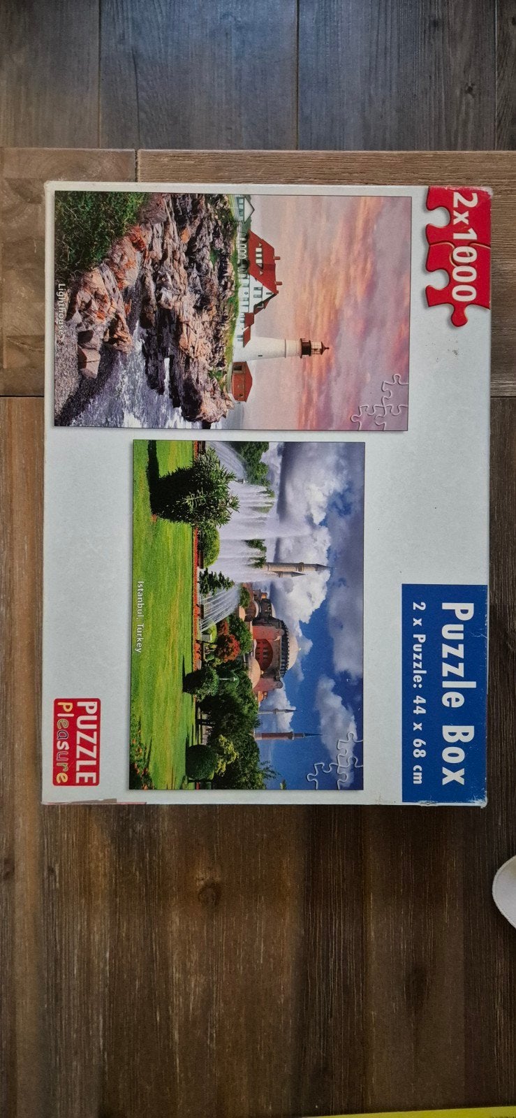 Puzzel Box: 2x 1000 stukjes - Vuurtoren & Istanbul, Ophalen of Verzenden, 500 t/m 1500 stukjes, Gebruikt, Legpuzzel