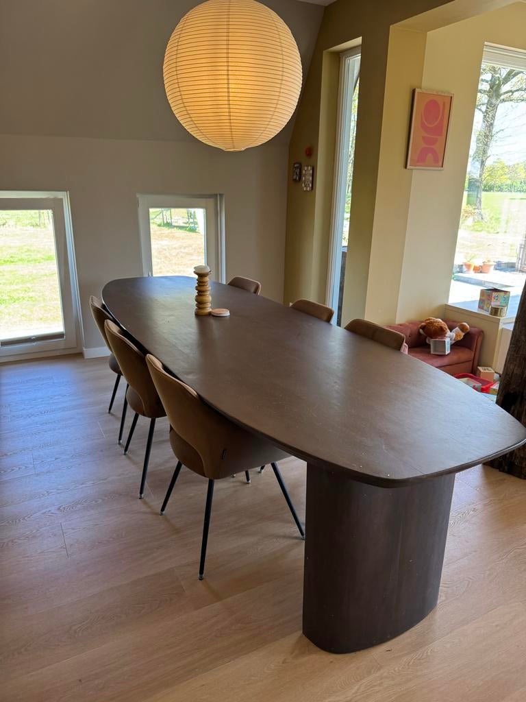 Riverdale Eetkamerstoelen - Set van 6 (5 jaar oud), Huis en Inrichting, Stoelen, Gebruikt, Vijf, Zes of meer stoelen, Stof, Bruin