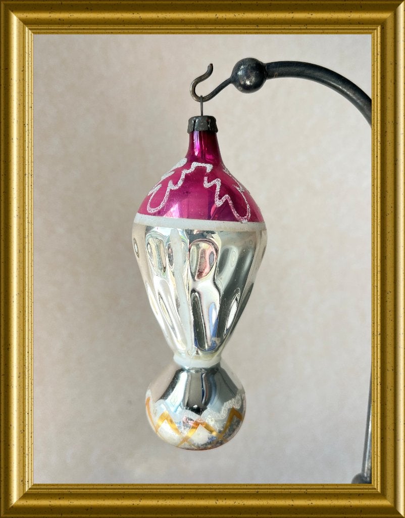Oude roze glazen kerstbal (nr. 69), Gebruikt, ., Ophalen of Verzenden, .