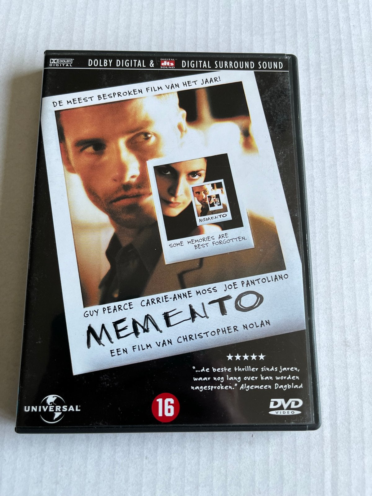 Memento DVD - Christopher Nolan, Vanaf 16 jaar, Ophalen of Verzenden, Gebruikt, Actiethriller