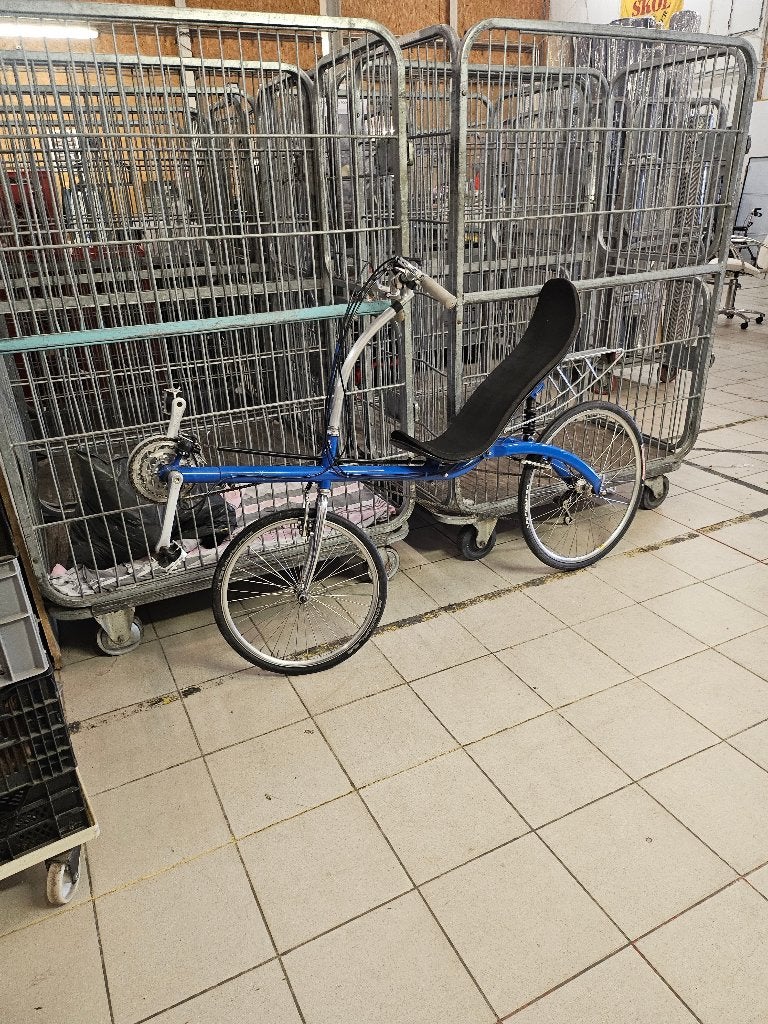 Blauwe ligfiets - Comfortabel en snel, Gebruikt, Velgrem, Bovenstuur, Ophalen