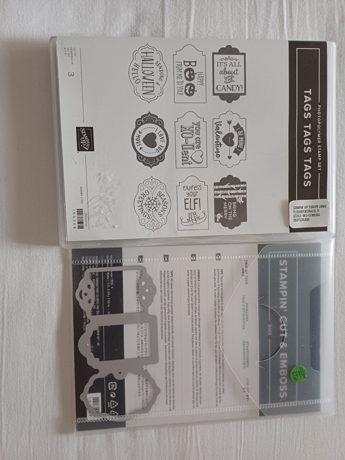 Stampin' Up! Stempels en Snijmallen Set - Tags Tags Tags, Geschikt voor snijden, Overige thema's, Ophalen of Verzenden, Zo goed als nieuw