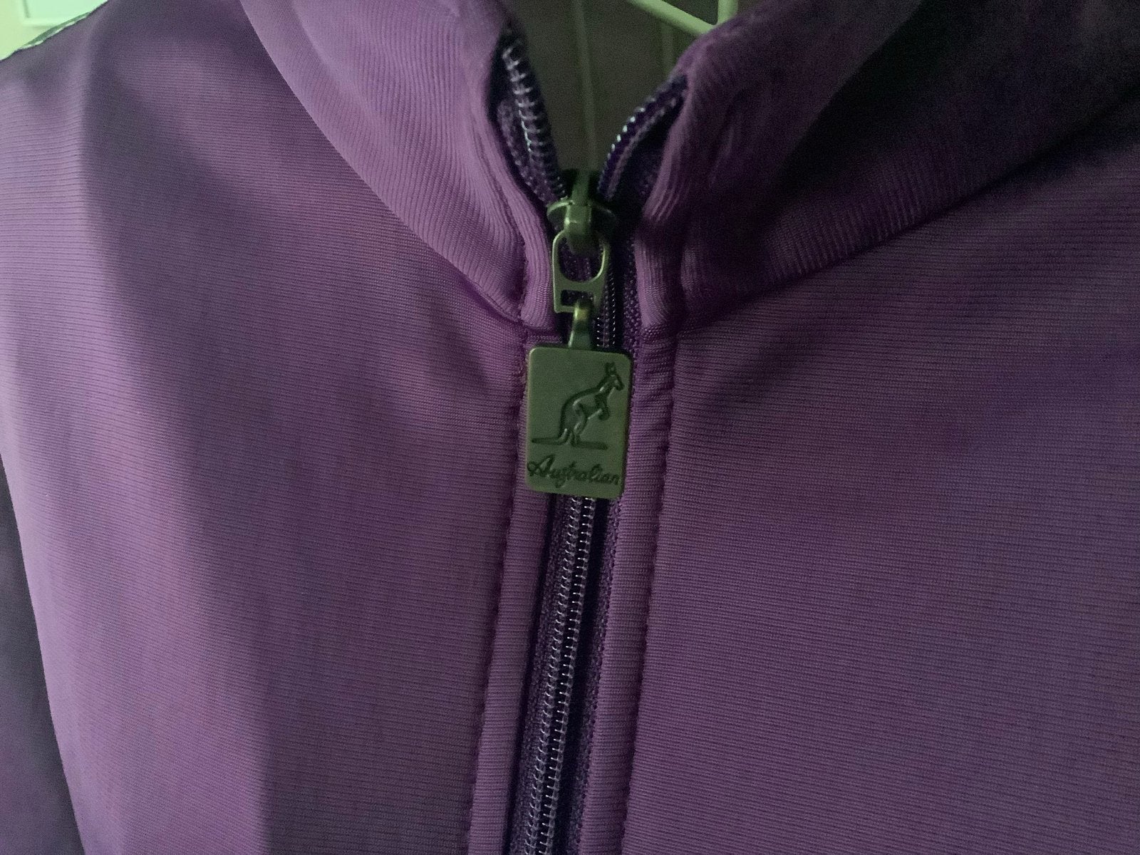 Australian trainingsjack paars met logo op mouwen, Kleding | Dames, Ophalen of Verzenden, Zo goed als nieuw, Maat 42/44 (L), Paars