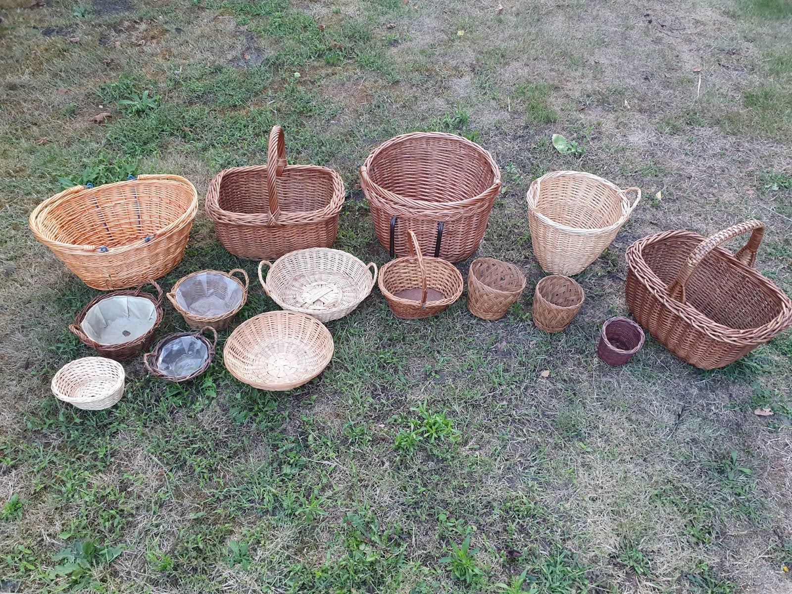 Rieten manden in diverse soorten en maten, Ophalen, Gebruikt, Mand, Met hengsel