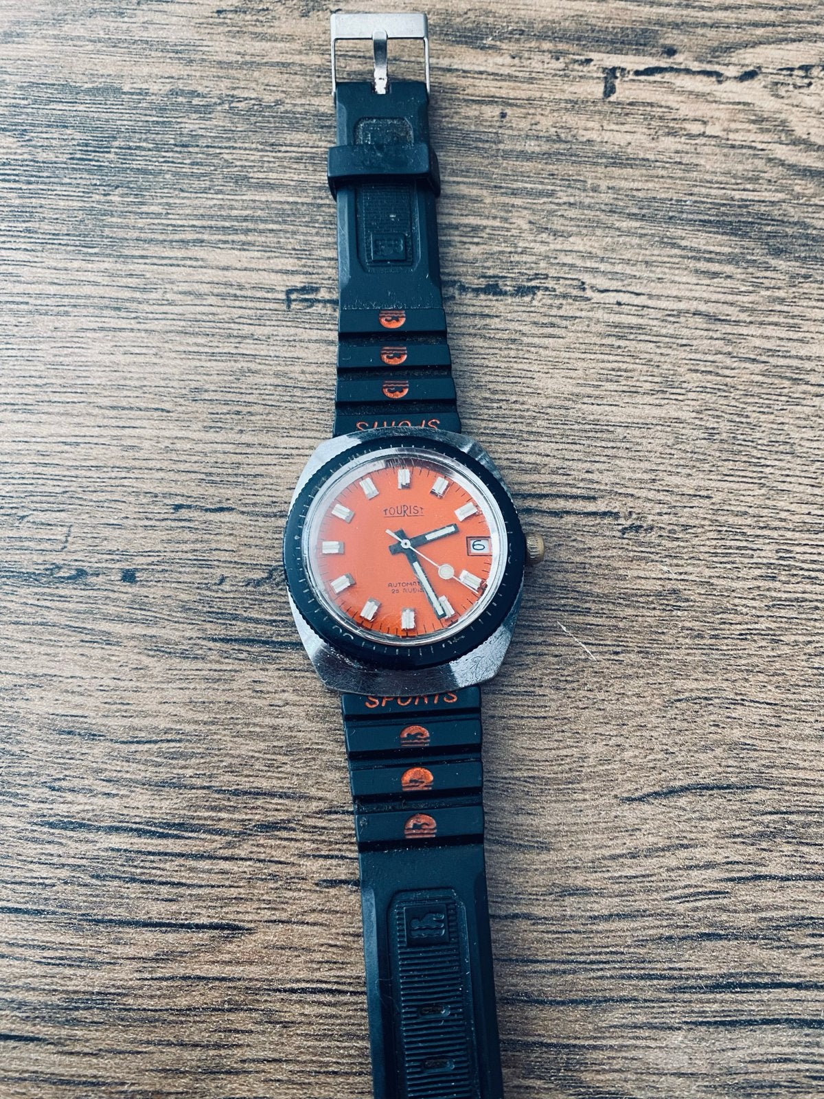 Automatic duikers horloge jaren ‘70 Tourist, Overige merken, Gebruikt, Staal, Polshorloge