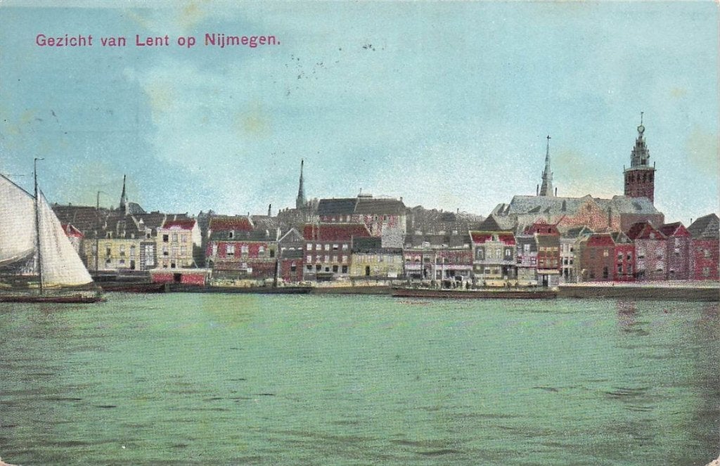 702-180-045 Gezicht Van Lent Op Nijmegen, Verzamelen, Ansichtkaarten | Nederland, Verzenden, Voor 1920, Gelderland