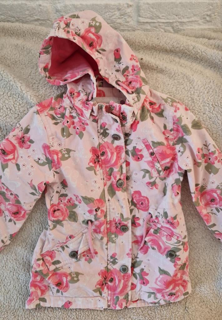 Mooie meisjesjas met bloemenprint, maat 98, Ophalen of Verzenden
