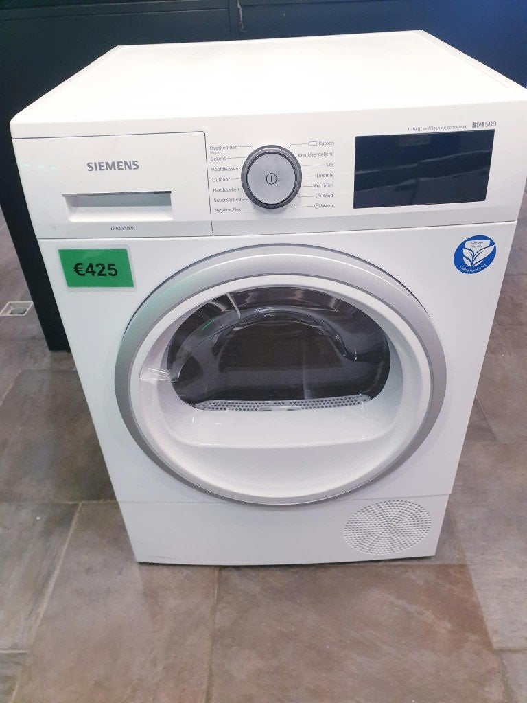 warmtepomp droger siemens  8kg iQ500 A+ 1JAAR Garantie, Ophalen, Overige typen, 8 tot 10 kg, Refurbished