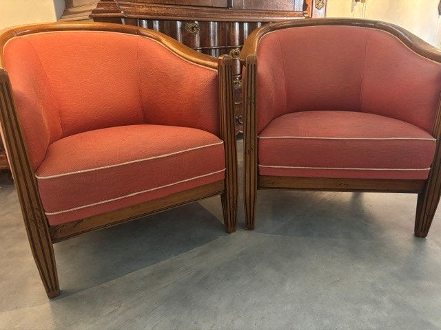 Twee mooie fauteuils Italiaans design, Ophalen, Gebruikt, 75 tot 100 cm, Stof