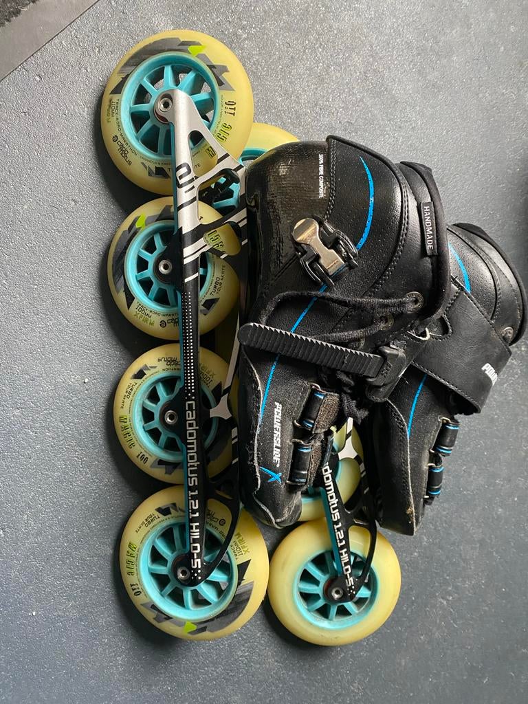 Powerslide skeelers met Cadomotus 12.1 onderstel, Ophalen, Gebruikt, Inline skates 4 wielen, Powerslide