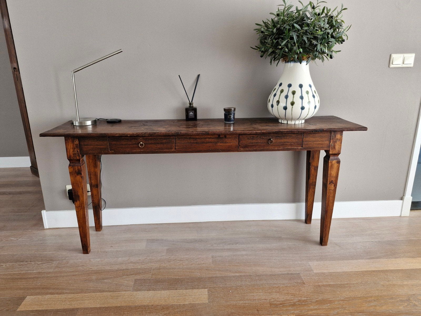 Koloniale sidetabel van 170 cm, Huis en Inrichting, Tafels | Sidetables, Ophalen of Verzenden, Gebruikt, 150 tot 200 cm, Koloniaal