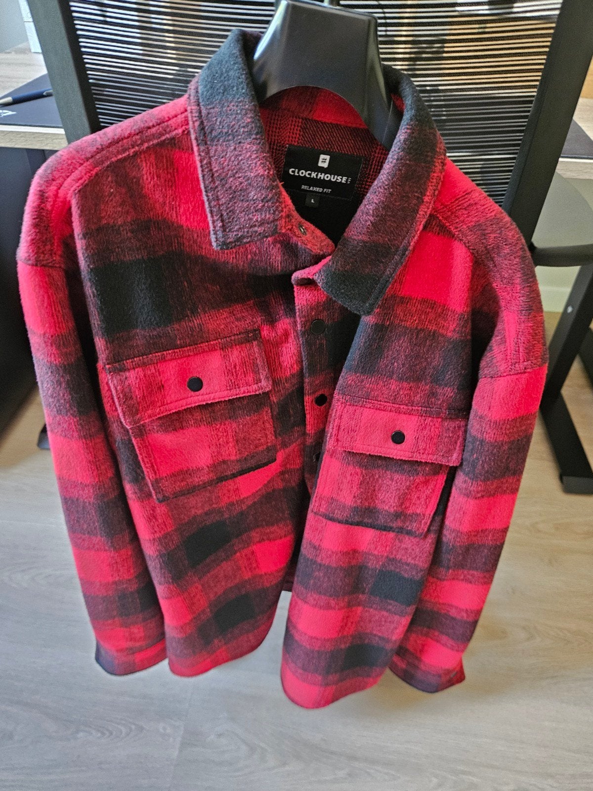 Clockhouse geruit overhemd/jas - rood/zwart - maat L, Kleding | Heren, Maat 52/54 (L), Ophalen of Verzenden, Zo goed als nieuw
