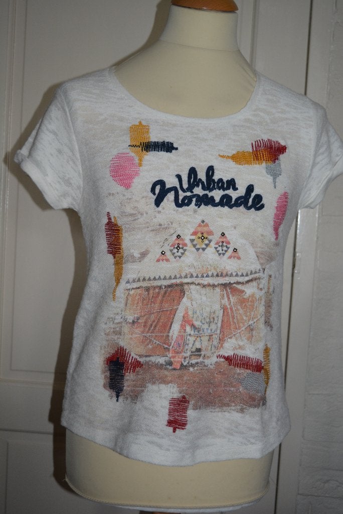 Bridget The Label, mooi zomershirt print en stiksels, mt 40, Maat 38/40 (M), Overige kleuren, Ophalen of Verzenden, Zo goed als nieuw