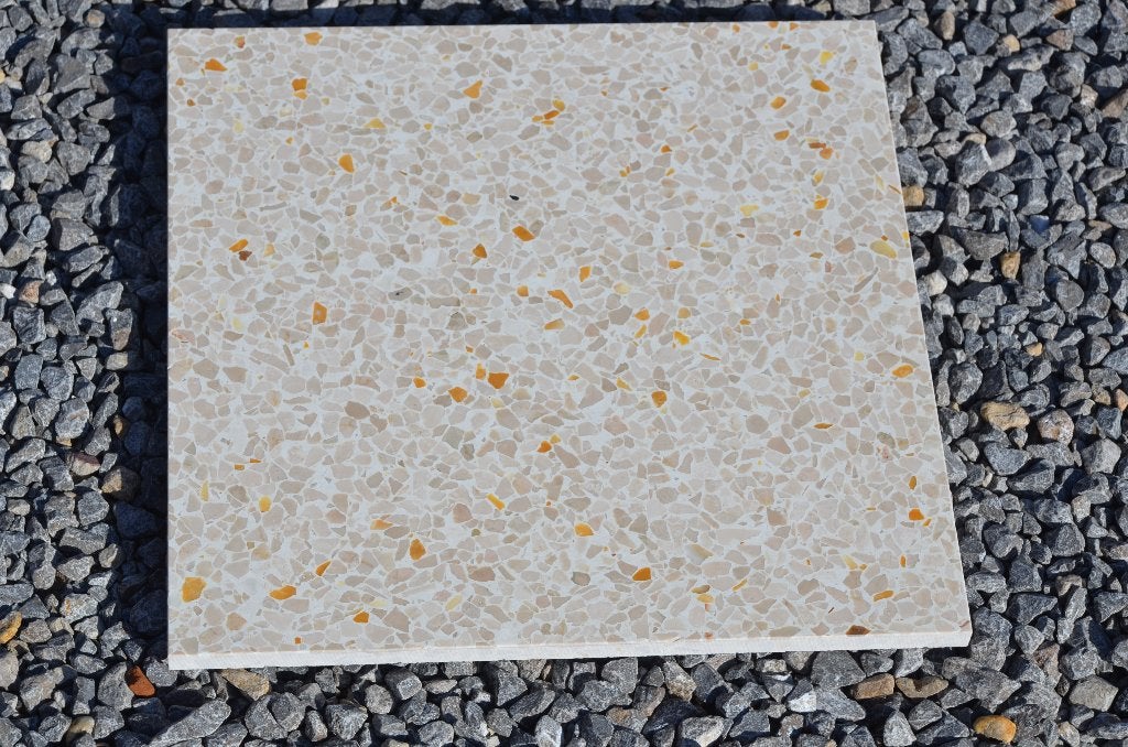 Terrazzo tegels Ecostone Crema Oro , granito tegels EM 1073, Nieuw, Ophalen of Verzenden, 20 tot 40 cm, 10 m² of meer