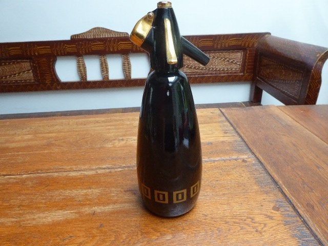 Vintage BOC zwart-gouden soda siphon, soda sifon, Ophalen of Verzenden