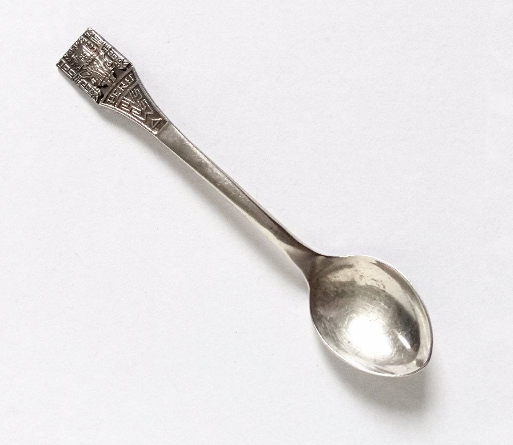 Peru sterling zilveren demitasse lepel pre-Columbiaanse zon, Verzenden, Zilver