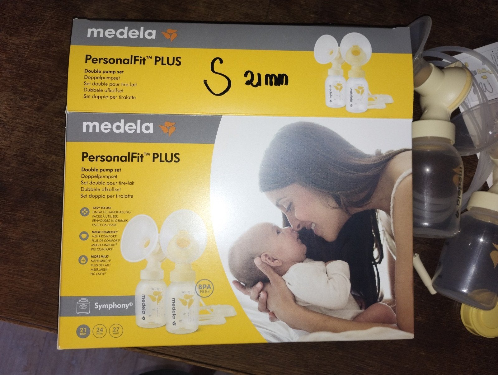 Medela kolfset voor Symphony (tepelmaat 21mm), Medela, Borstkolf, Ophalen of Verzenden, Zo goed als nieuw