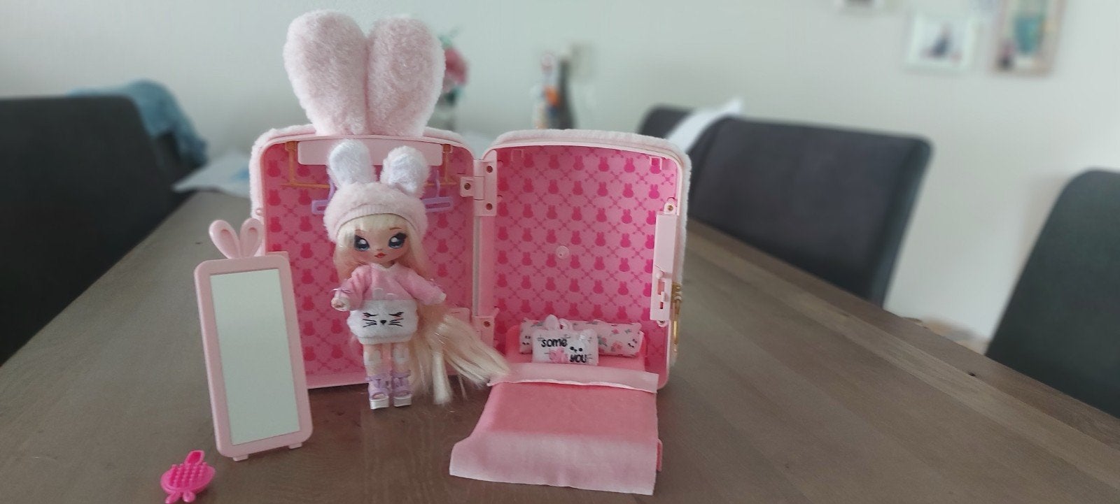 Na! Na! Na! Surprise 3-in-1 rugzak speelset roze konijn, Ophalen of Verzenden, Zo goed als nieuw