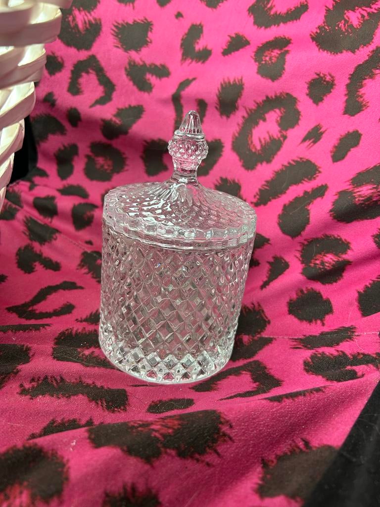 Glazen potje met deksel, Antiek en Kunst, Antiek | Glas en Kristal, Ophalen of Verzenden