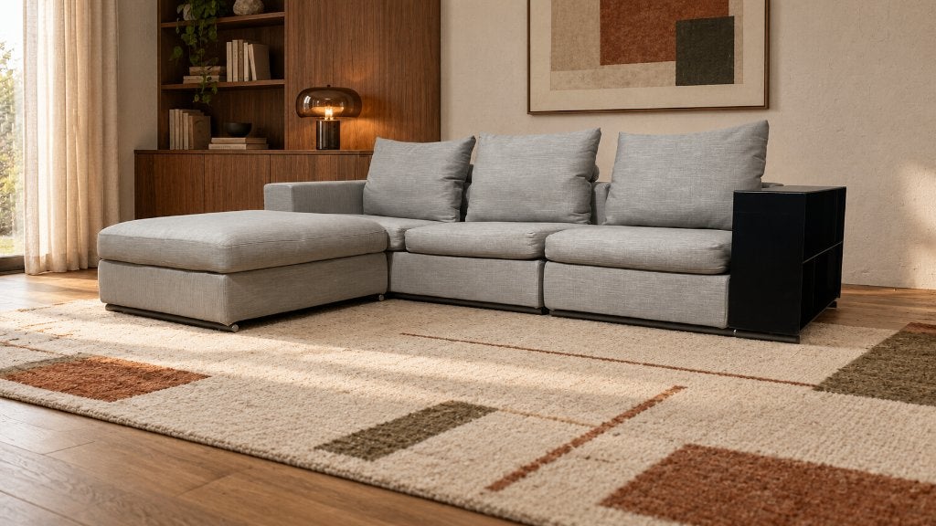 NIEUW Flexform Groundpiece Hoekbank + GARANTIE | NP €25.000, Huis en Inrichting, 250 tot 300 cm, Design Bank Bankstel Zetel Hoekbank Flexform