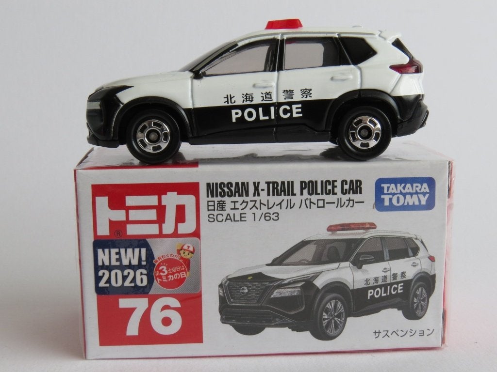 Tomica nr76 Nissan X-Trail politie 1/63 3inch tomy, Ophalen of Verzenden, Nieuw, Auto