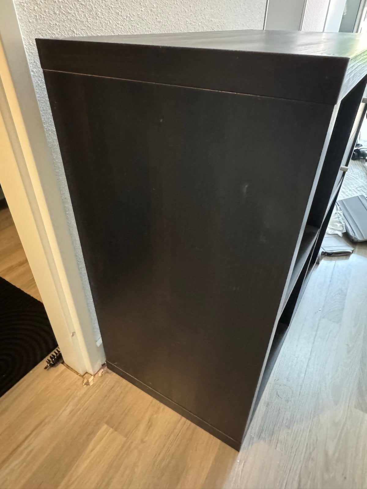 Zwart opbergmeubel met lades en open vakken, Ophalen, Gebruikt, 50 tot 100 cm, Minder dan 100 cm