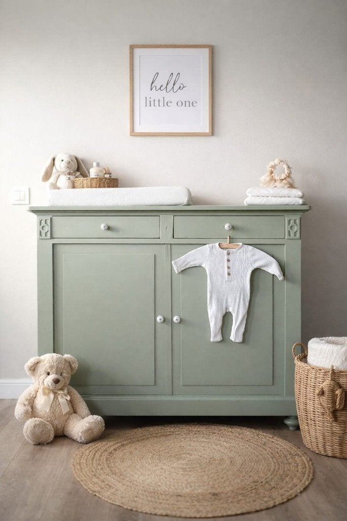 Ruime vintage commode zachtgroen, Kinderen en Baby's, Kinderkamer | Commodes en Kasten, 50 tot 70 cm, Josiéfine Vintage Line, Ophalen of Verzenden
