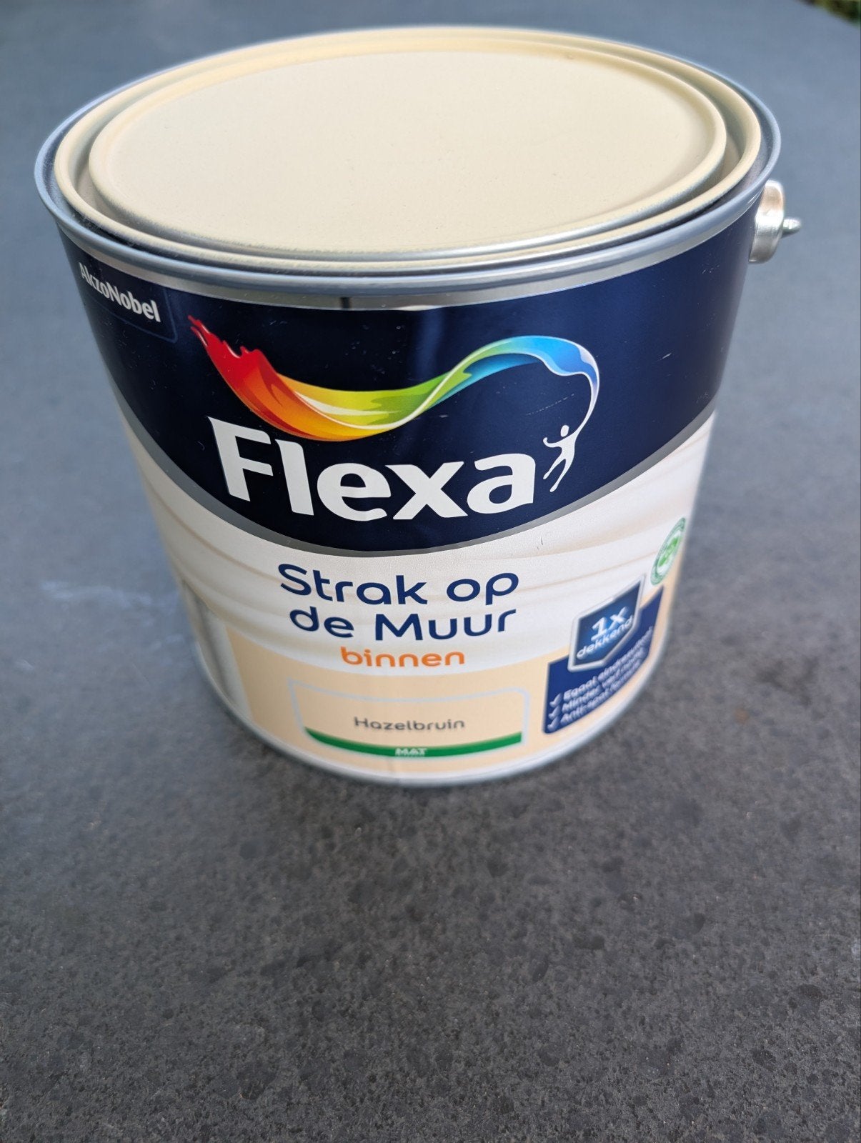 Flexa muurverf, hazelbruin, 2,5l, nieuw, ongeopend, Minder dan 5 liter, Ophalen of Verzenden, Nieuw, Verf