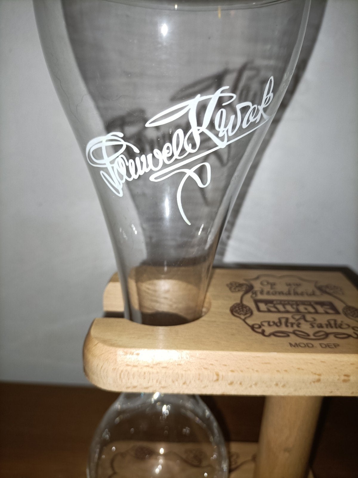 Pauwel Kwak bierglas op houten standaard, Verzamelen, Ophalen of Verzenden