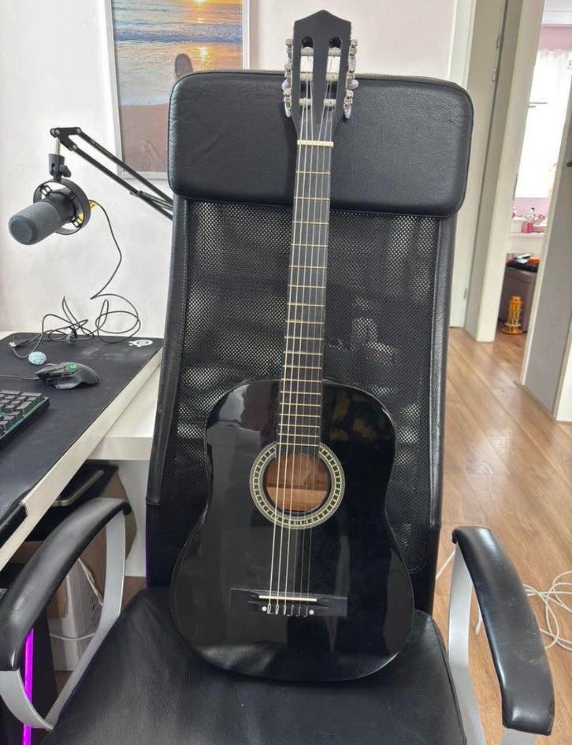 CLX Klassieke Gitaar Zwart met Hoes, Muziek en Instrumenten, Ophalen, Gebruikt, Klassieke of Spaanse gitaar, Met koffer