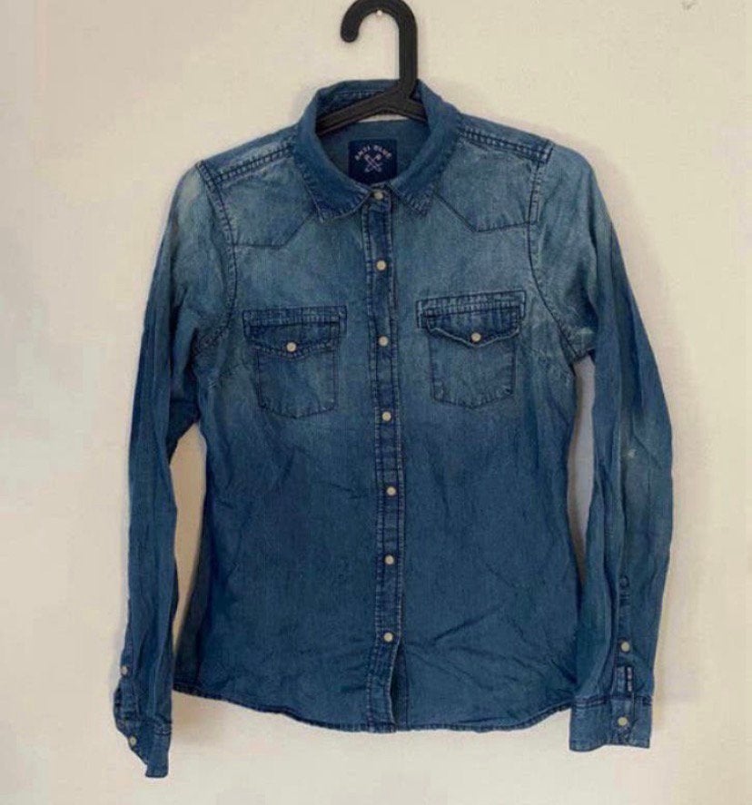 Dames blouse / spijkerjasje. Maat S, Verzenden, Zo goed als nieuw, Maat 36 (S), Blauw