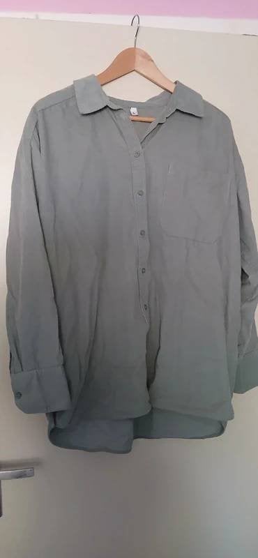 Oversized corduroy overhemd in mintgroen, Maat 42/44 (L), Ophalen of Verzenden, Zo goed als nieuw, Hema