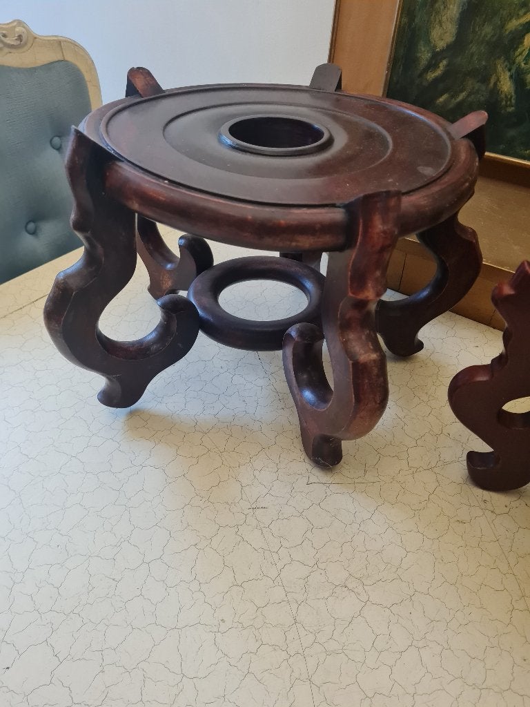 Grote vintage houten sokkel voor bv gemberpot