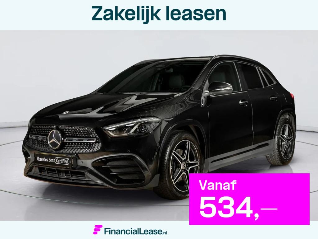 Mercedes-Benz GLA 180 AMG Line Panorama dak | Trekhaak, Gebruikt, 4 cilinders, Electronic Stability Program (ESP), Zwart