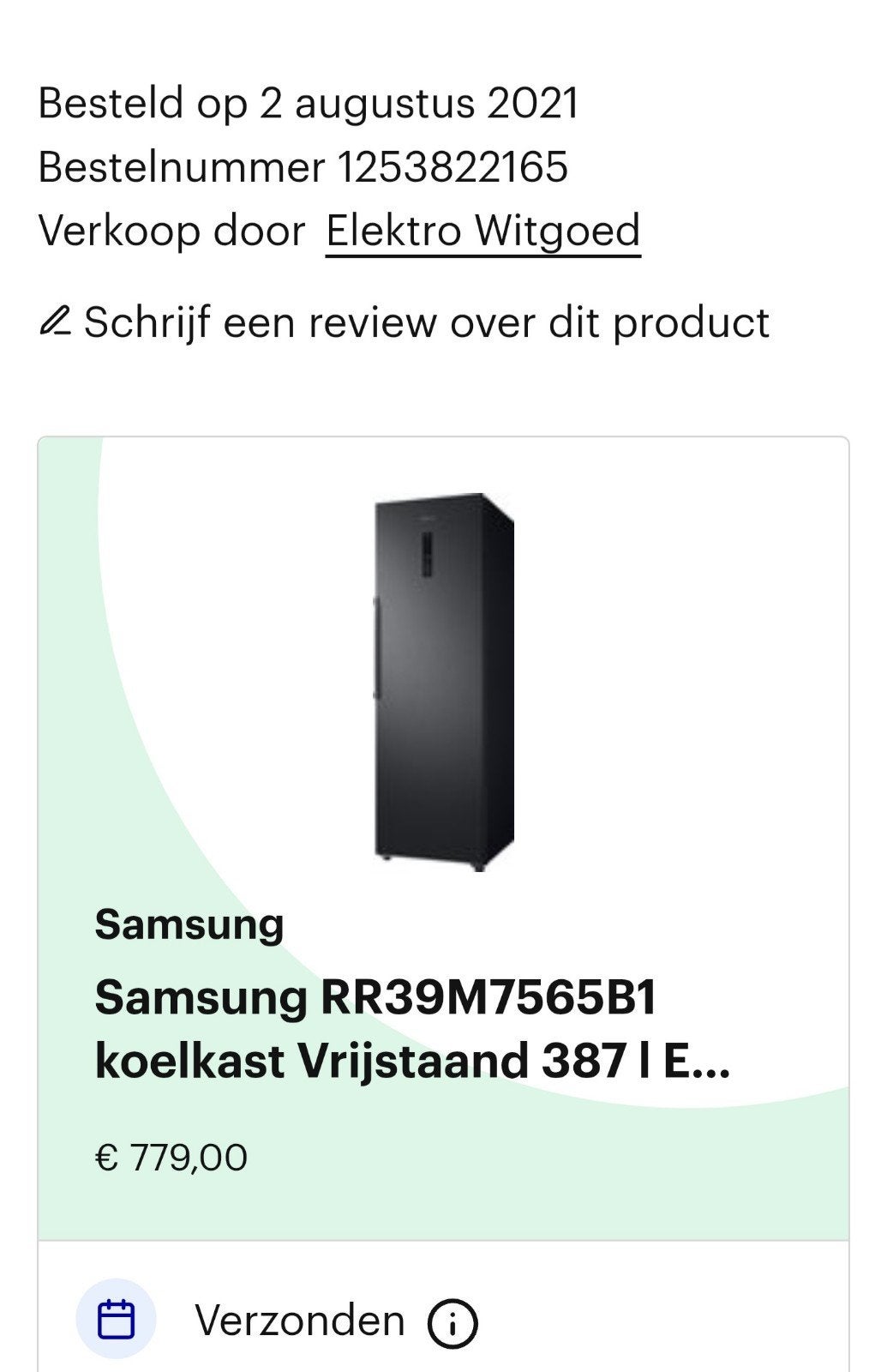 Samsung koelkast, Ophalen, 160 cm of meer, Zo goed als nieuw, Vrijstaand
