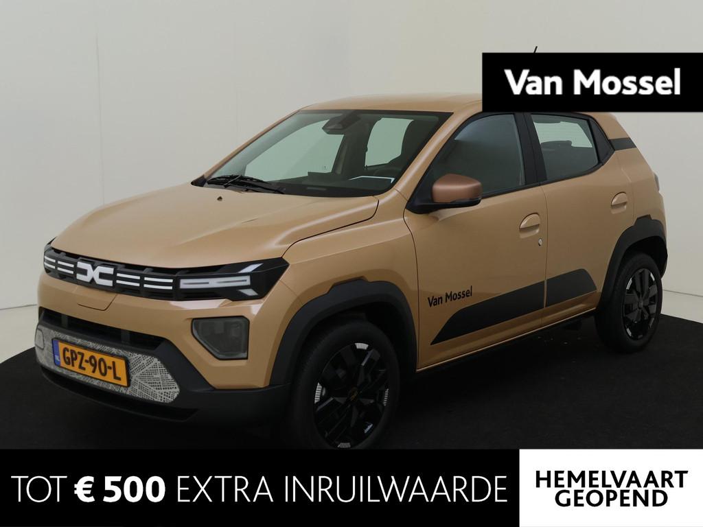 Dacia Spring Extreme 65 26.8 kWh | airco | Apple Carplay/And, Auto's, Gebruikt, Bruin, 4 stoelen, Leder en Stof