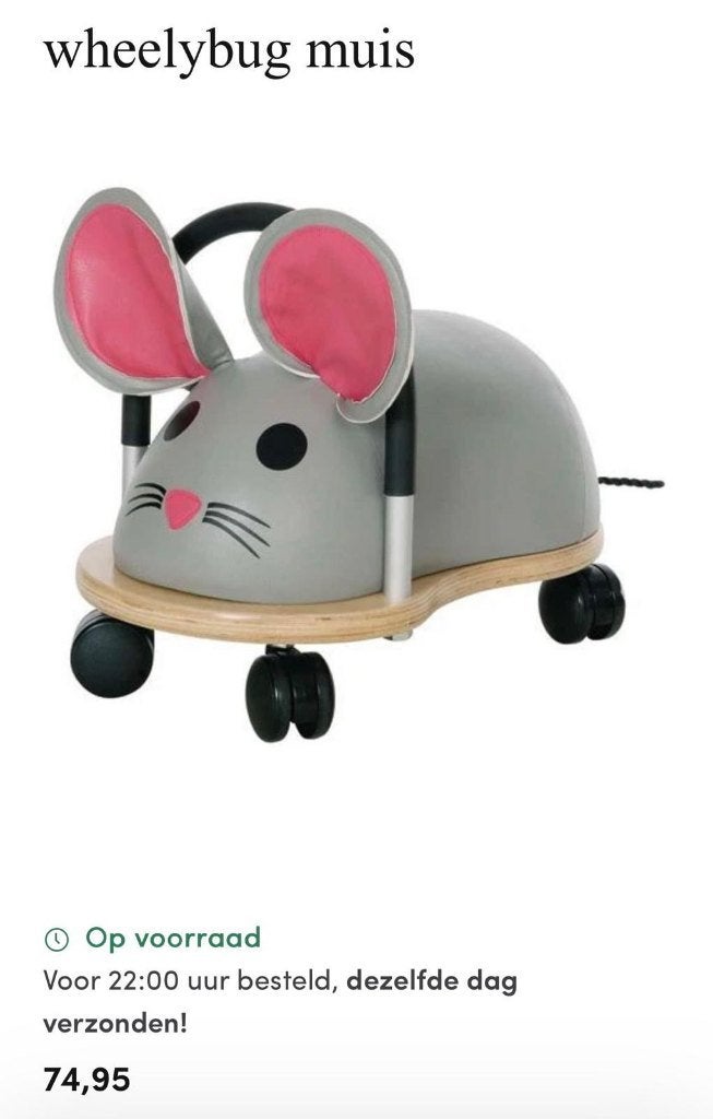 Originele Wheely Bug Muis, voor kleintjes vanaf 1 jaar., Ophalen, Zo goed als nieuw