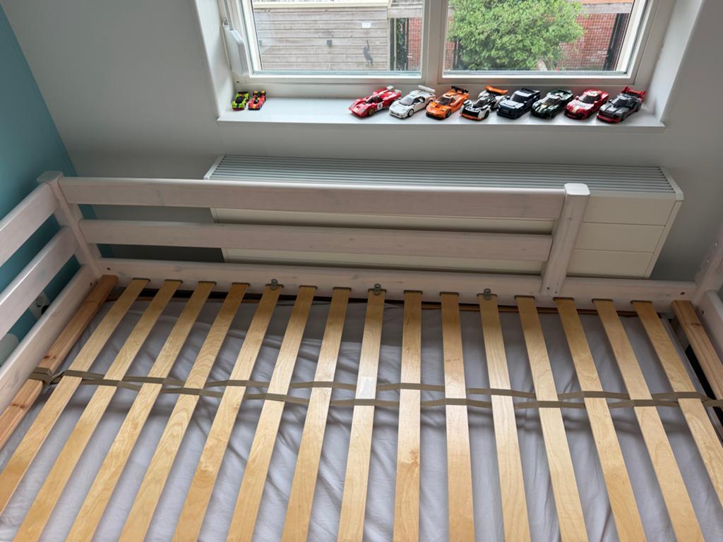 Eenpersoonsbed met uitschuifbaar onderbed van flexa, Ophalen, Gebruikt, 90 cm, Eenpersoons