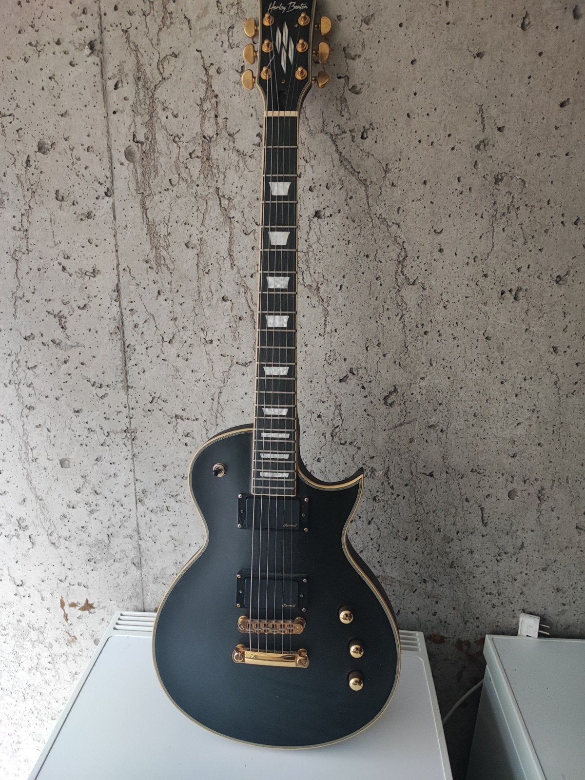 Harley Benton SC-Custom Active Black elektrische gitaar, Ophalen, Gebruikt, Solid body, Overige merken