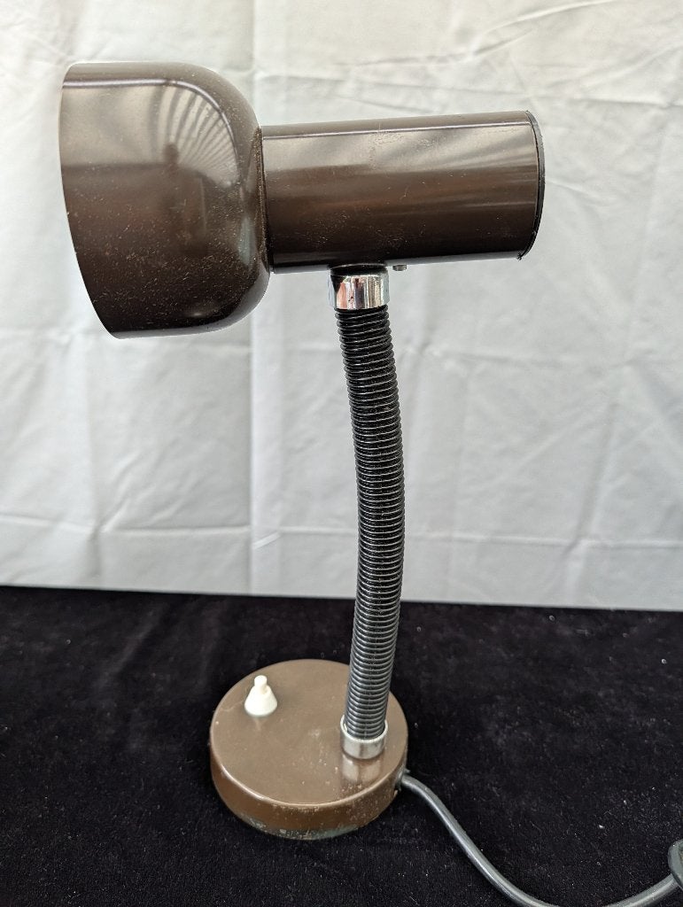Vintage Bruine Bureaulamp Jaren 70 | Space Age, Bureaulamp, Overige merken, Vintage, E14 (klein)