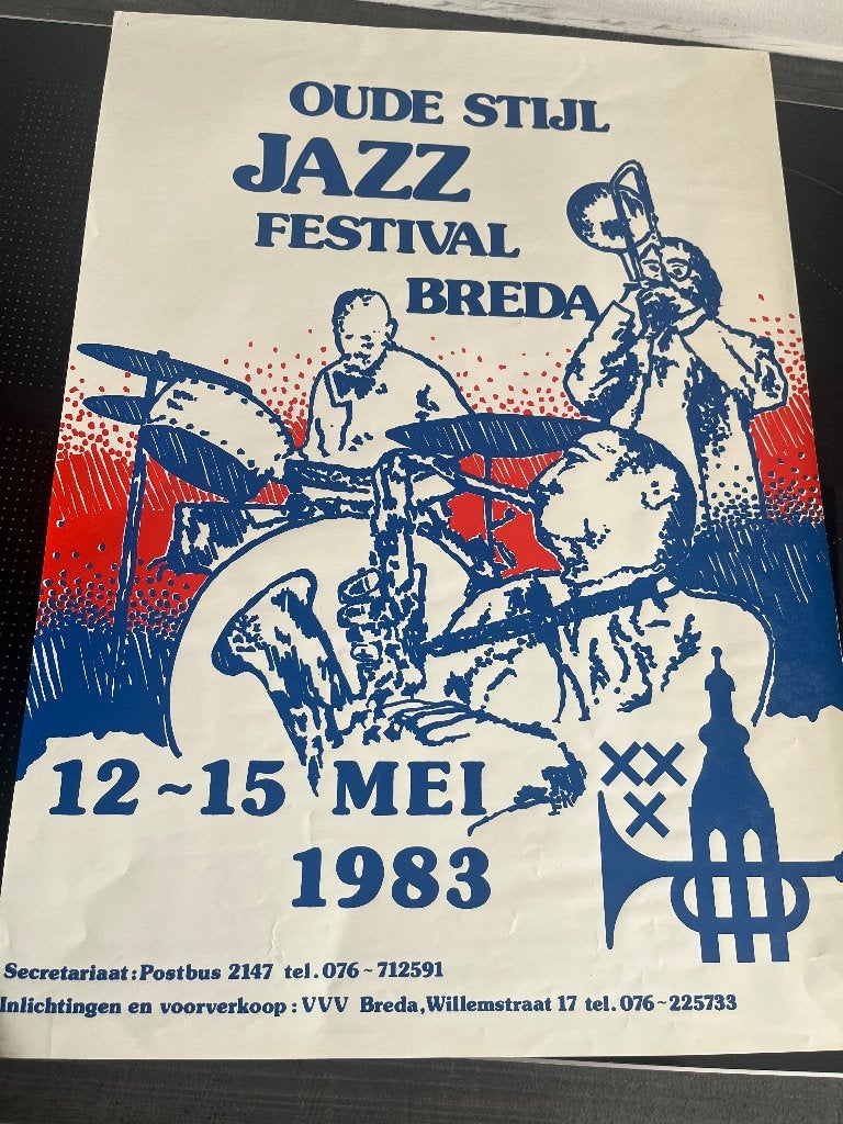 Poster Jazz festival Breda 1983, Ophalen of Verzenden, Gebruikt