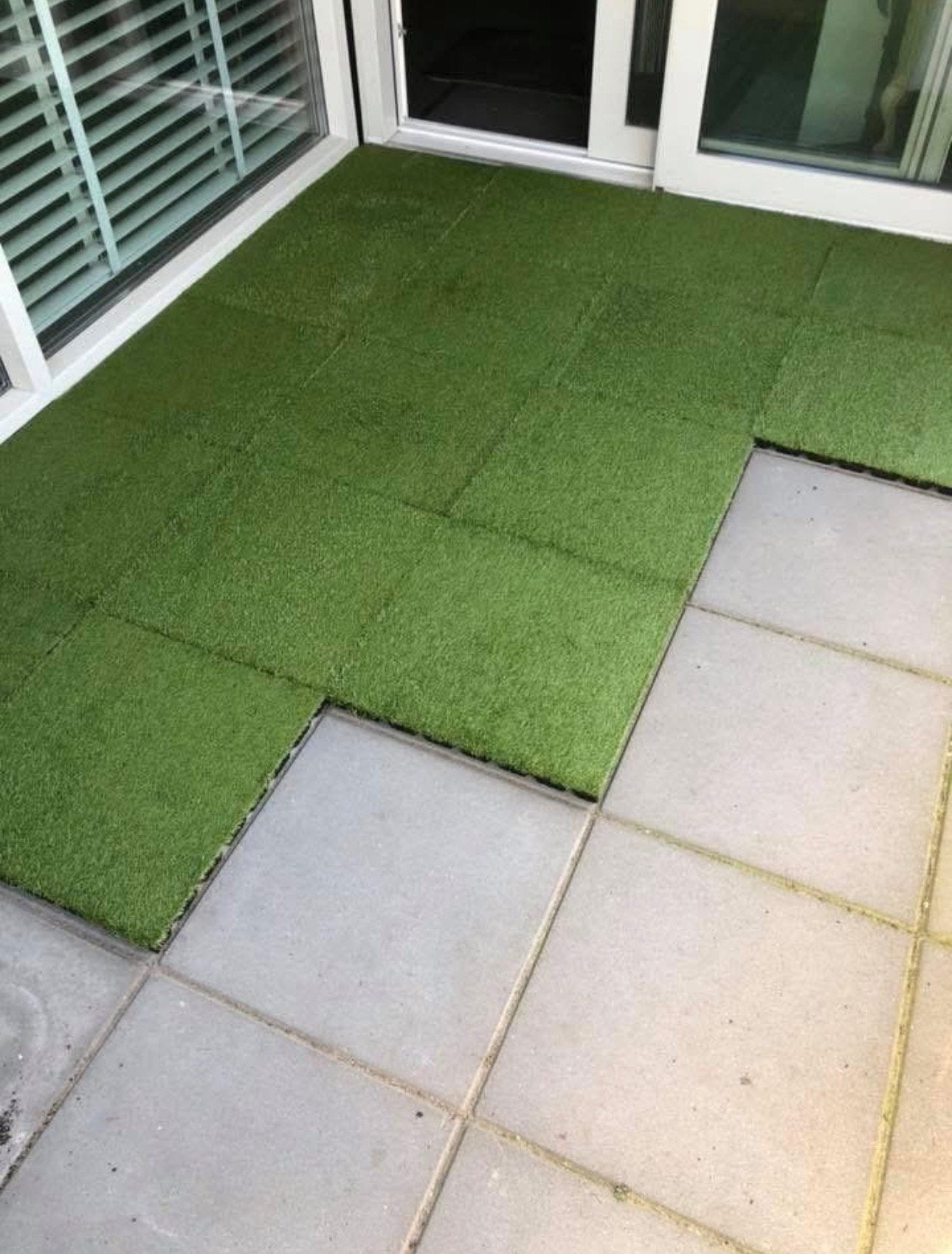 Rubber kunstgras tegels 500x500x25 balkon terras 35stuk, Ophalen of Verzenden, Zo goed als nieuw, Minder dan 10 m², Kunstgras