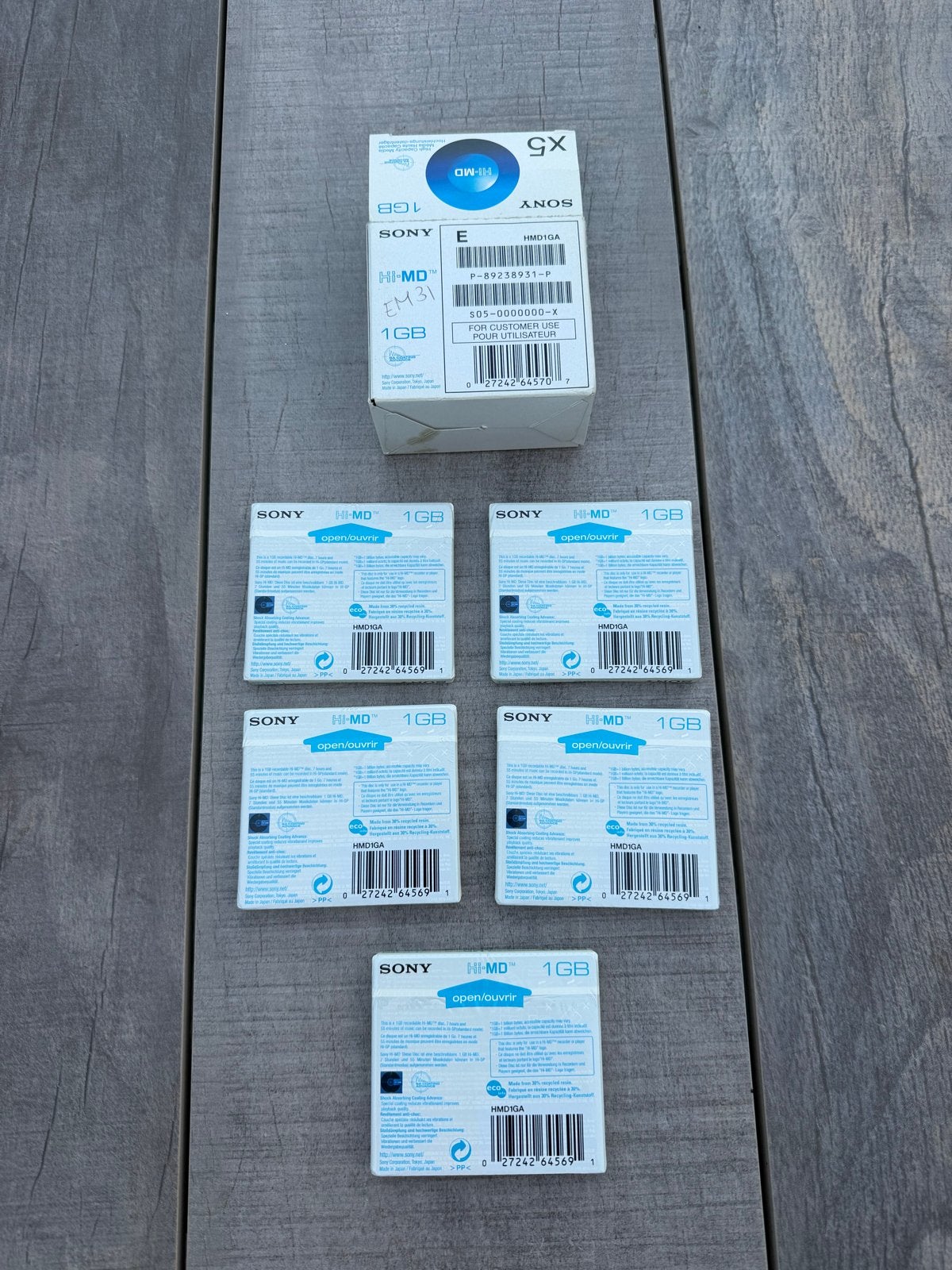 Sony Hi-MD 1GB schijven (5 stuks) - Nieuw in doos, Ophalen of Verzenden, Nieuw, Overige typen