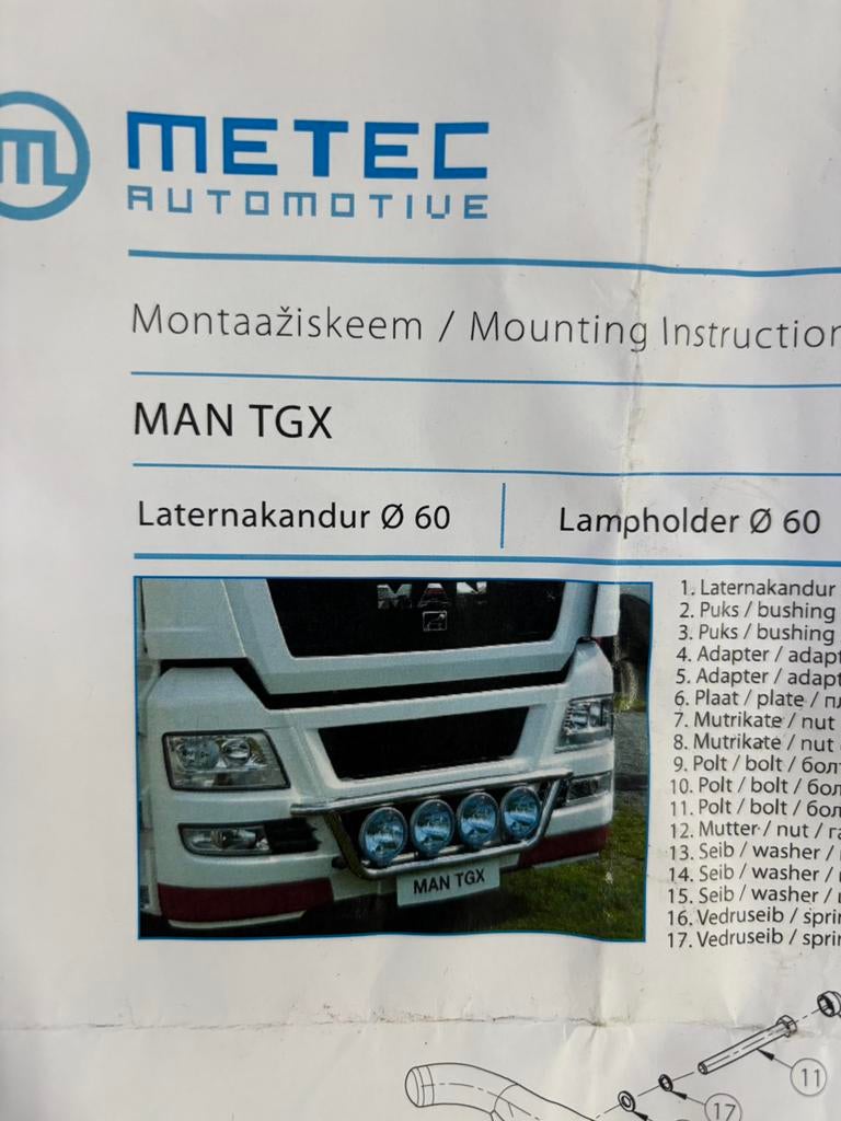 MAN TGX LAMPENBEUGEL, Ophalen