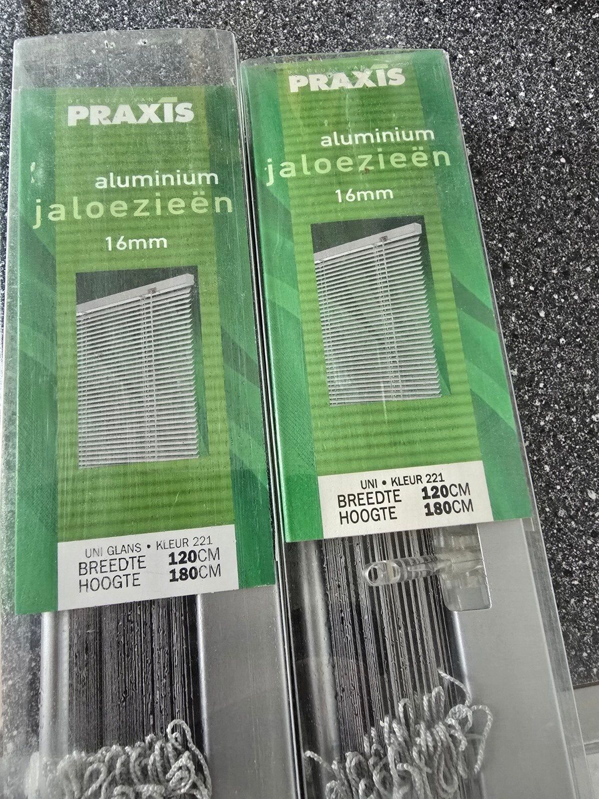 Aluminium jaloezieën 120 x 180 cm – Set van 2 (Nieuw in doos, Ophalen, Zilver, Jaloezie