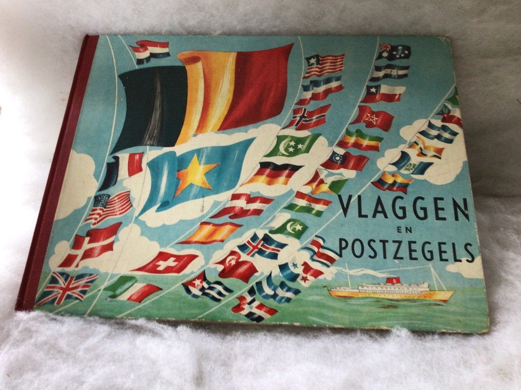 Oud boek. Vlaggen en postzegels. A.Blonk 1955, Diversen, Vlaggen en Wimpels, Ophalen of Verzenden
